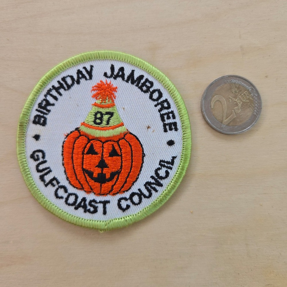 VTG BSA Jamboree Patch 1987 Gulf Coast Council Pumpkin Boy Scouts of America EUC